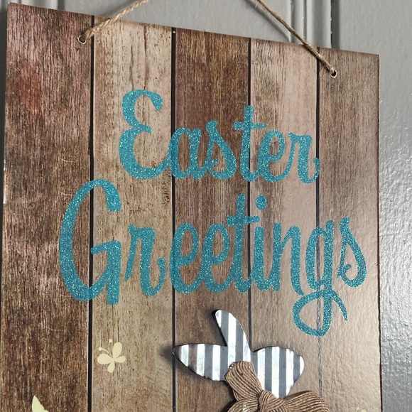 2/$20 NWT Beautiful Glittered Easter Blessings Die Cast Metal 🐇 Decoration Sign - Picture 8 of 17